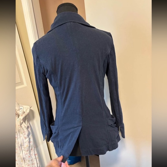 Free People We the Free Cotton/Linen Navy Blue Blazer/Blouse size small - Picture 2 of 8
